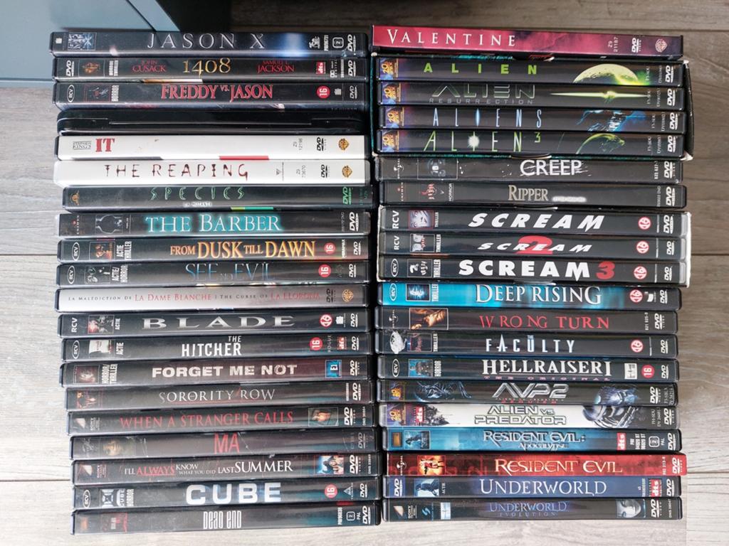 40 horrorfilms op DVD, Cd's en Dvd's, Dvd's | Horror, Vanaf 16 jaar, Ophalen of Verzenden, Zo goed als nieuw, Slasher