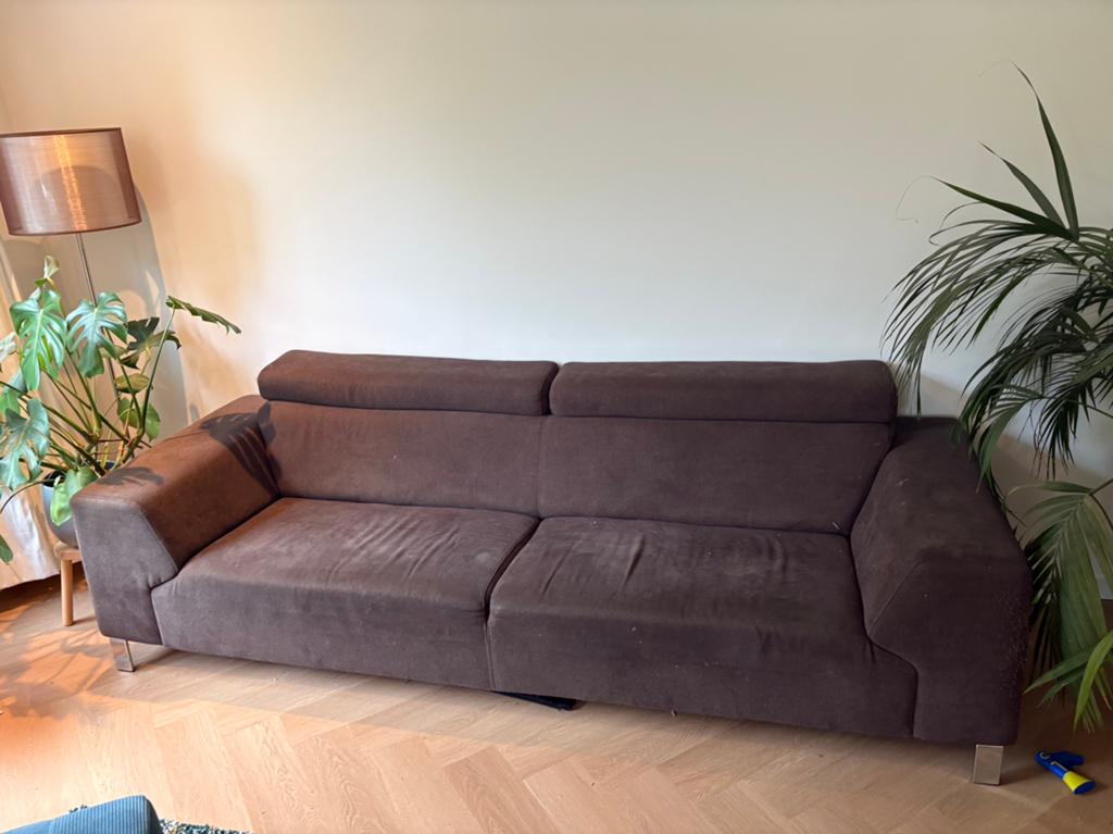 3-zits bank met hoofdsteunen, Ophalen, 250 tot 300 cm, Gebruikt, Driepersoons