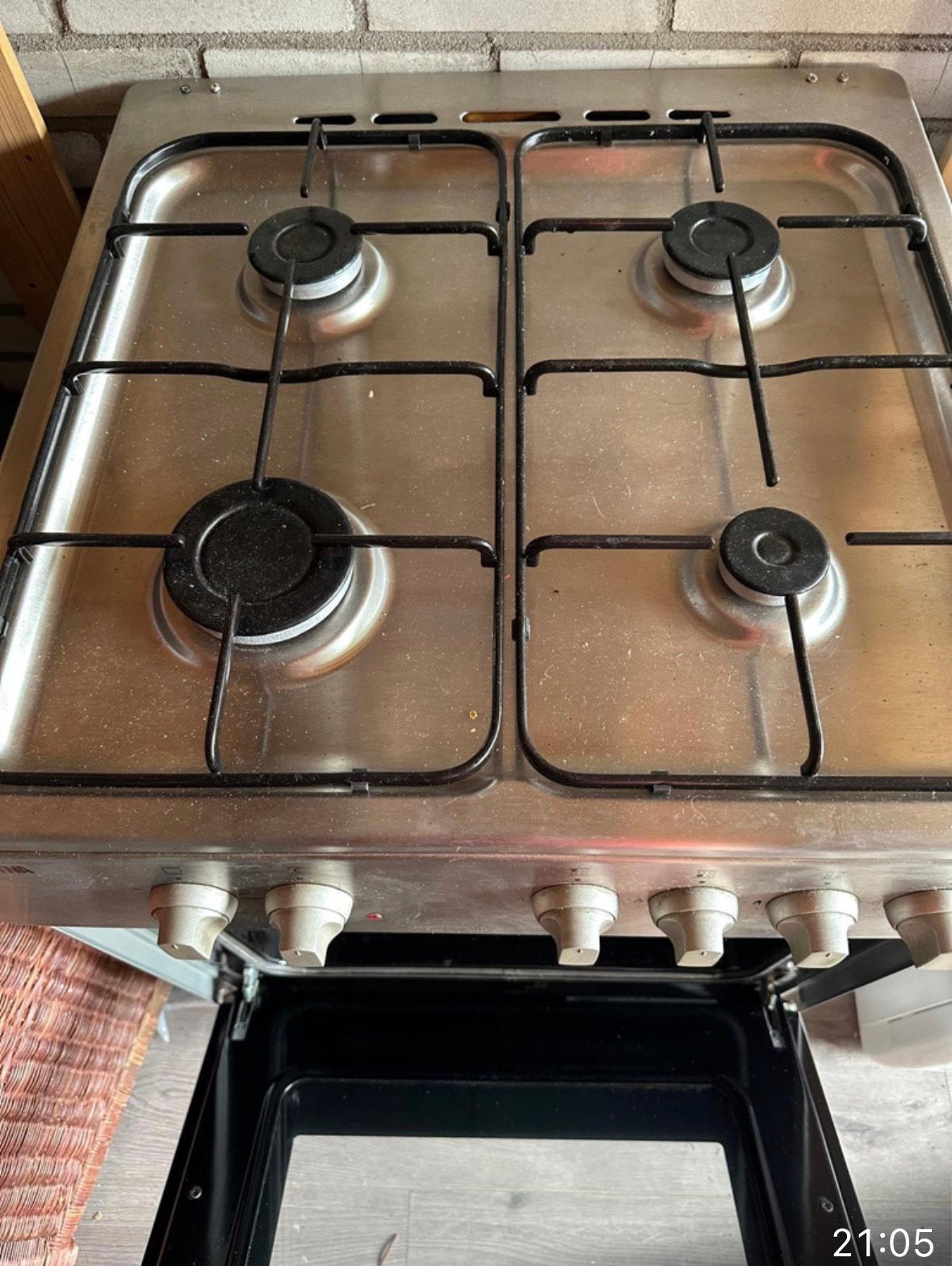 Te koop RVS Etna gasfornuis met elektrische oven, Ophalen, Gebruikt, 60 cm of meer, 4 kookzones