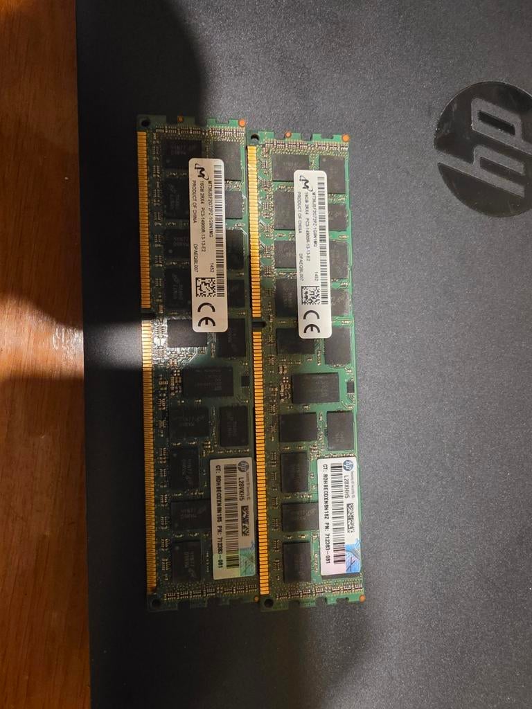 2x 16GB DDR3 ECC RDIMM Geheugen, Computers en Software, RAM geheugen, Gebruikt, Server, DDR3, Ophalen of Verzenden
