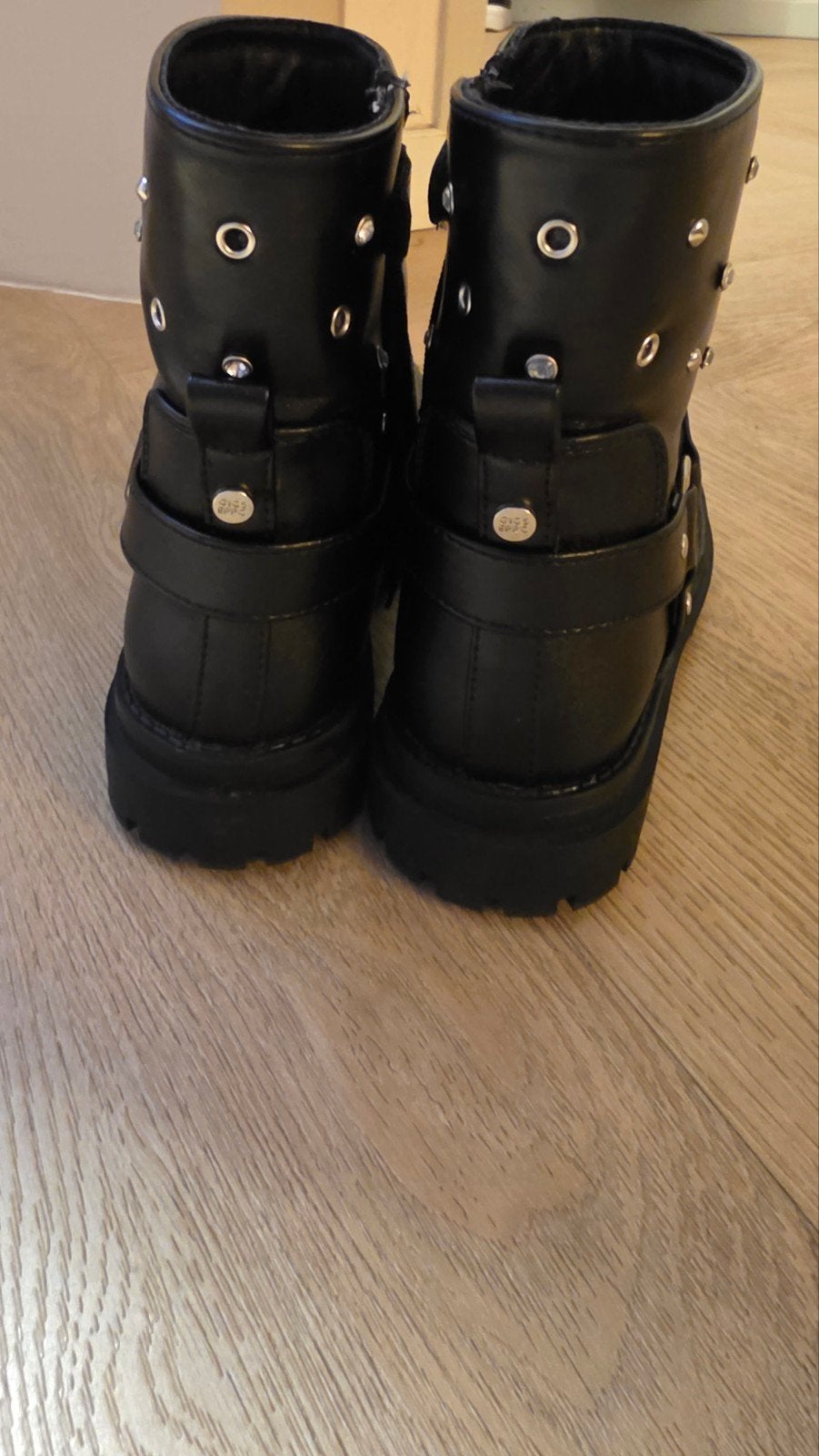 Zwarte biker boots met studs -  - Maat 36, Meisje, Ophalen of Verzenden, Gioseppo, Laarzen