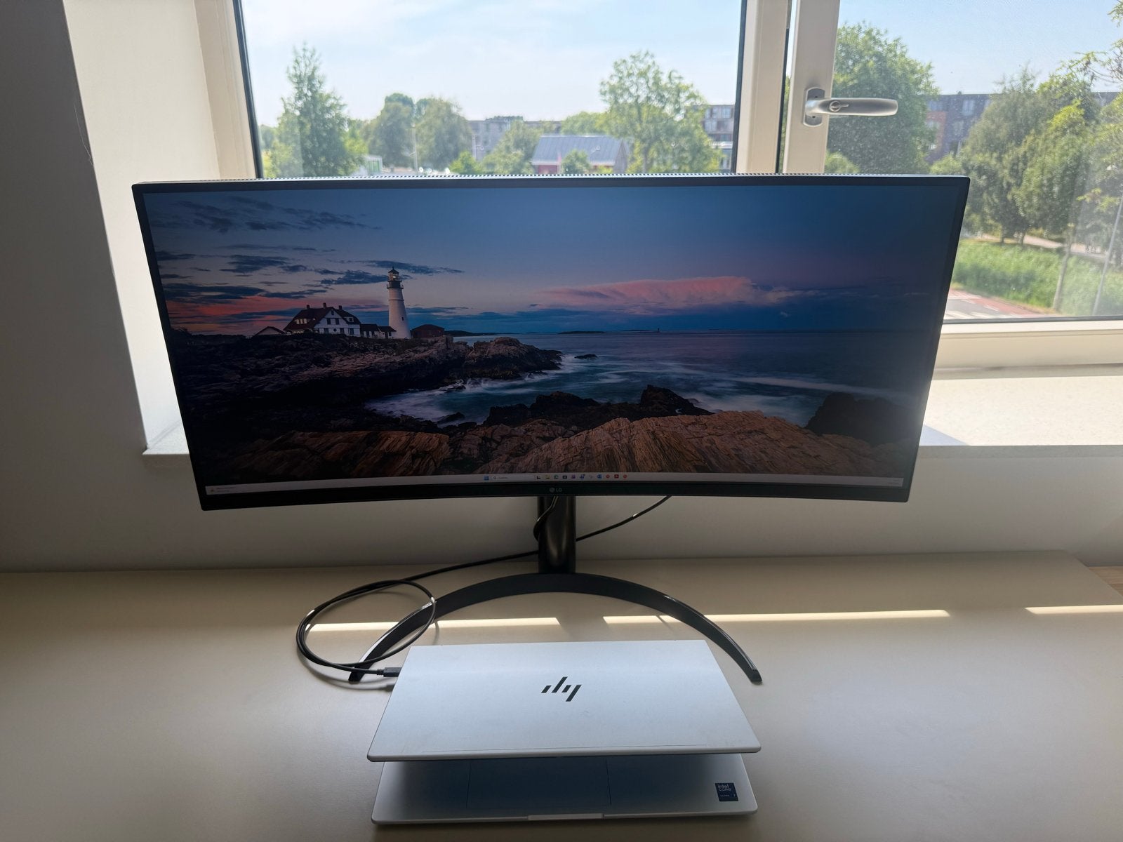 LG 34WQ75C-B 34 inch Ultrawide Monitor - Zo goed als nieuw, Ophalen, IPS, In hoogte verstelbaar, Zo goed als nieuw