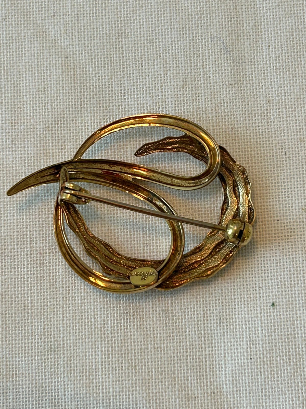 Sierlijke broche, Amerikaner MP, Sieraden, Tassen en Uiterlijk, Antieke sieraden, Verzenden, Overige materialen, Broche, Verguld
