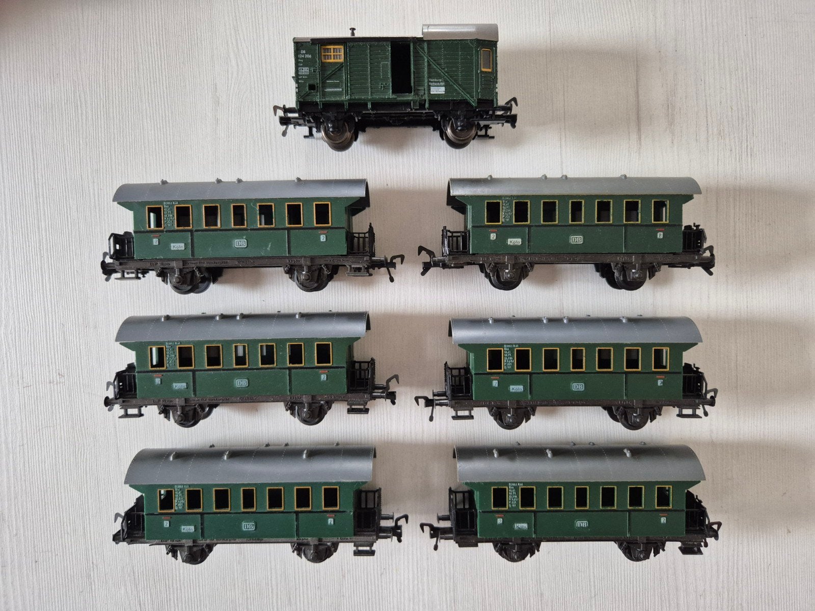 7 Fleischmann H0 DB rijtuigen 5001/5301, Gebruikt, Gelijkstroom, Fleischmann, Wagon