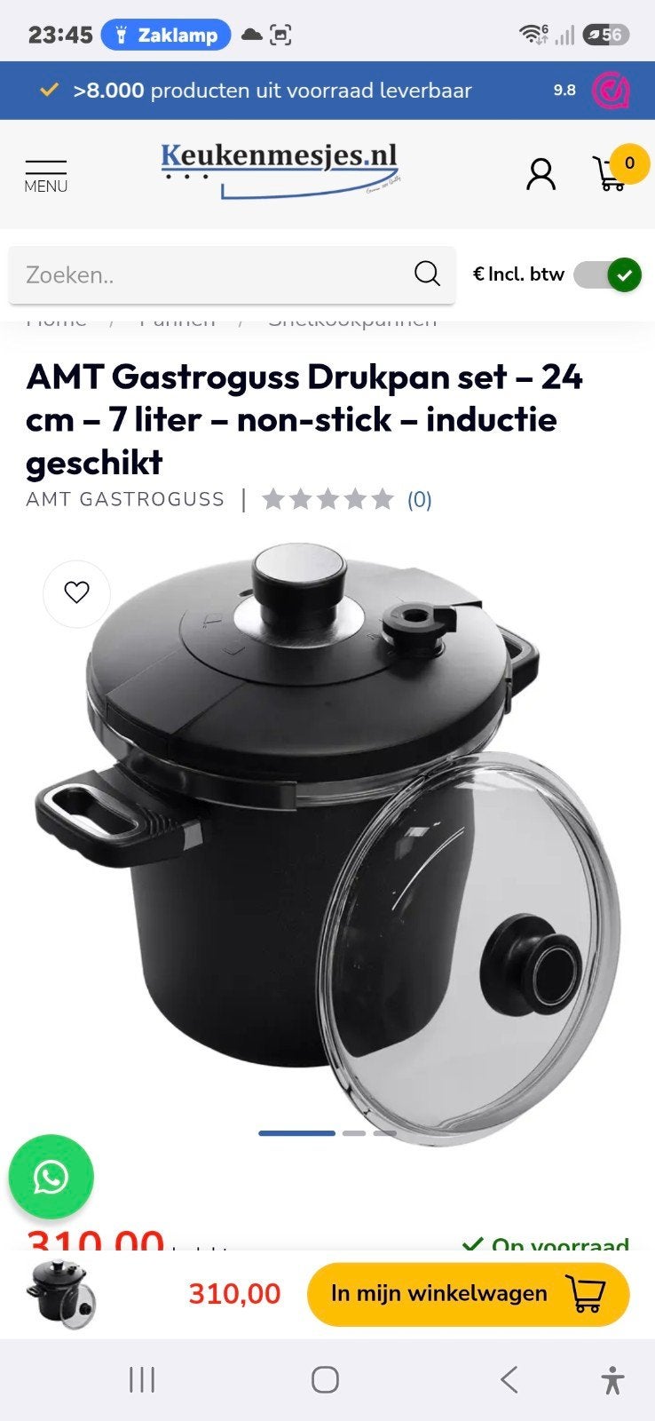 AMT Snelkookpan"BEST PAN IN THE WORLD" 7lt Duits Topdesign !, Ophalen of Verzenden