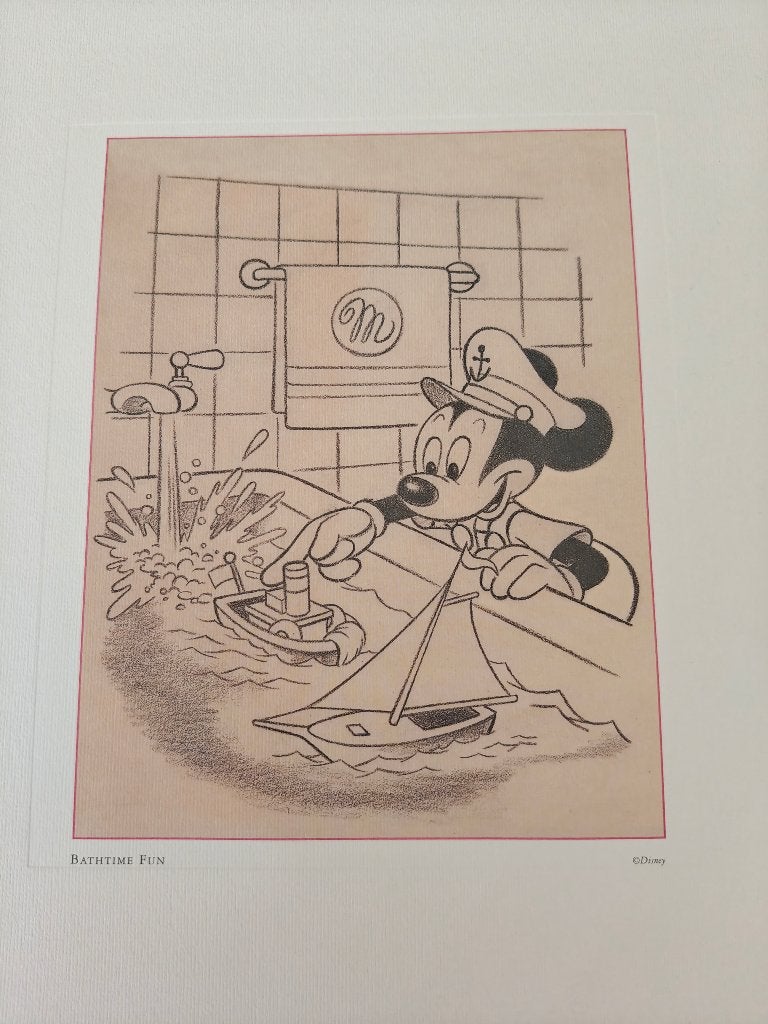 Print Disney Mickey mouse bathtime fun sketch, Ophalen, Mickey Mouse, Nieuw, Plaatje of Poster