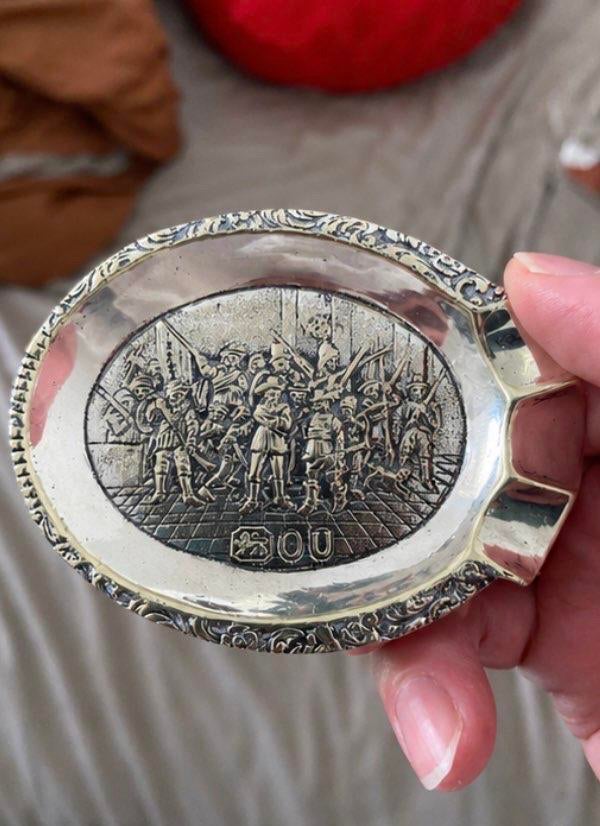 Nachwacht asbak, Antiek en Kunst, Ophalen of Verzenden, Zilver