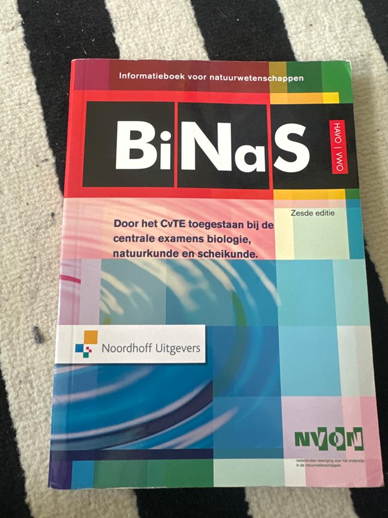BiNaS HAVO | VWO Zesde editie - Informatieboek natuurwetensc, Boeken, Schoolboeken, Ophalen of Verzenden, Zo goed als nieuw