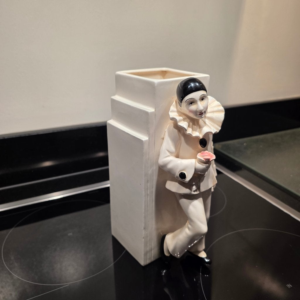 Vintage Art Deco Pierrot Clown Vase, Ophalen, Zo goed als nieuw