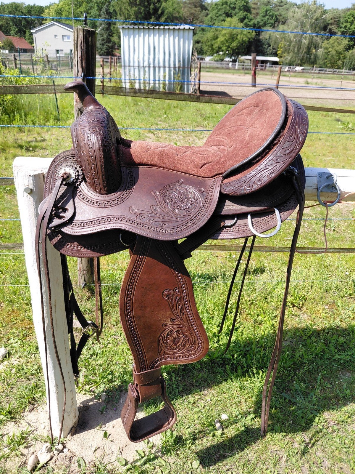 EDIX Oakley boomloos western zadel maat M - pommel M, Ophalen