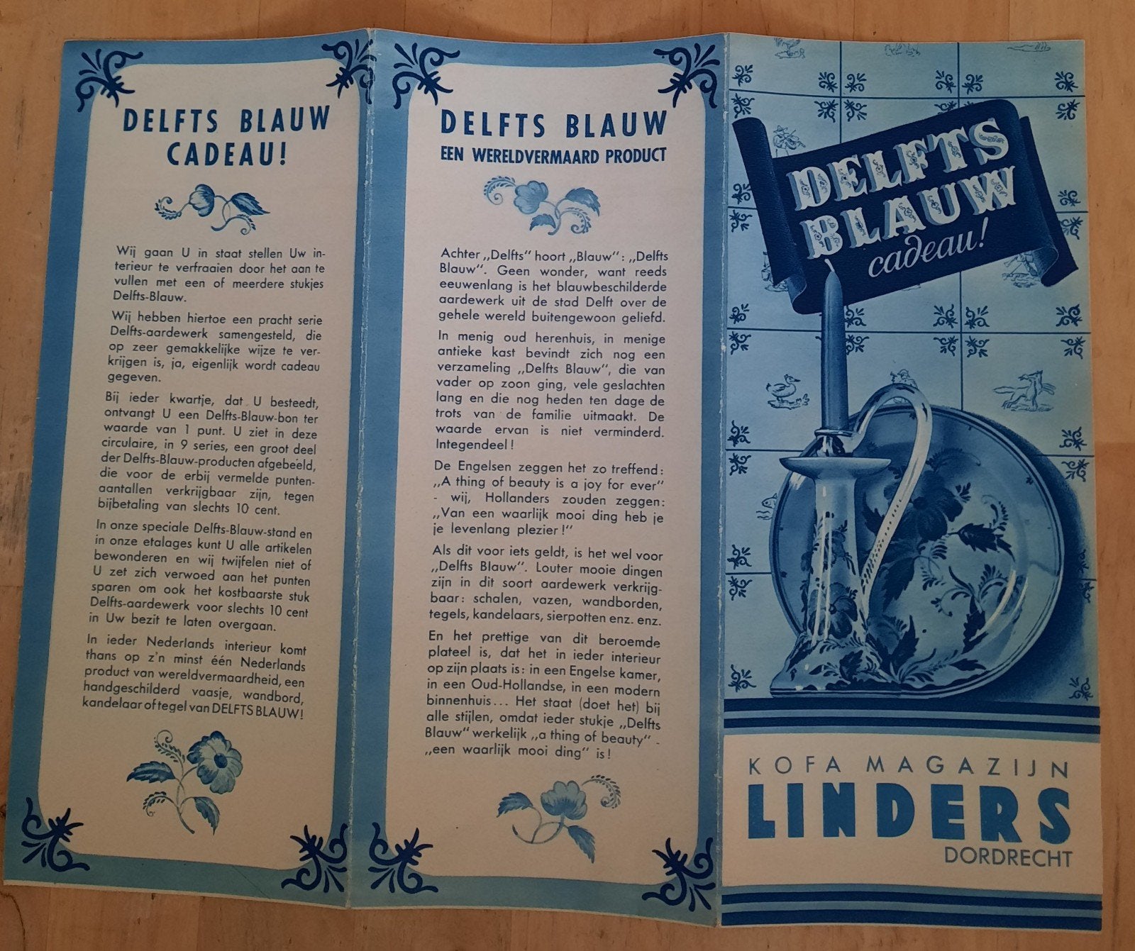 Delfts Blauw cadeau folder van Kofa Magazijn Linders, Ophalen of Verzenden