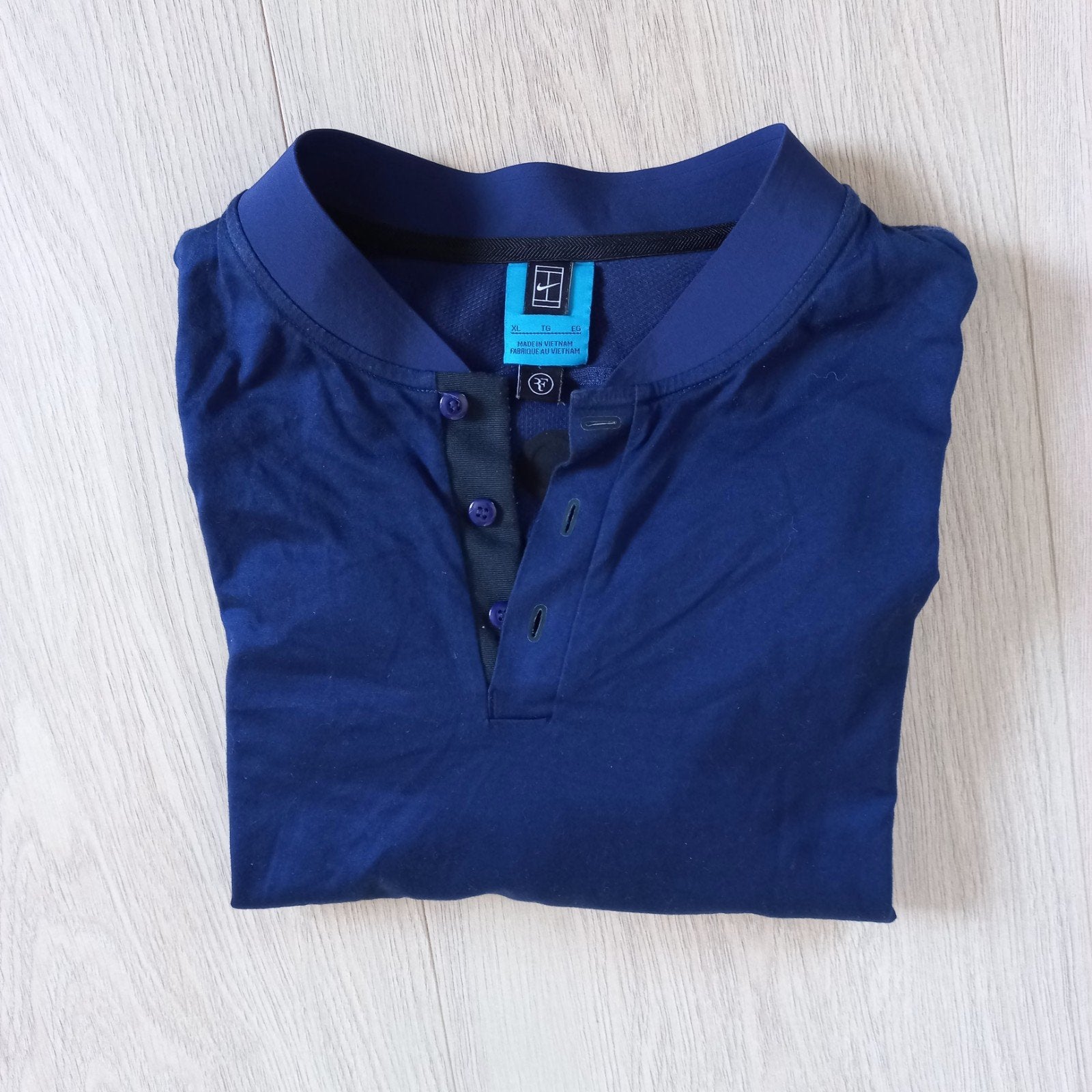 Vintage Nike Roger Federer "RF" Polo - Donkerblauw - Maat XL, Kleding | Heren, T-shirts, Ophalen of Verzenden, Zo goed als nieuw