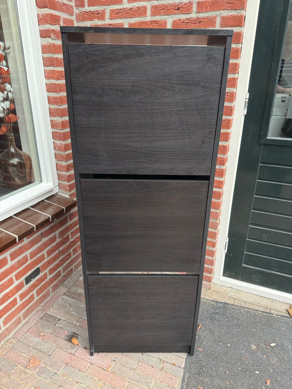 IKEA schoenenkast met 3 vakken - Donkerbruin, Ophalen, Gebruikt