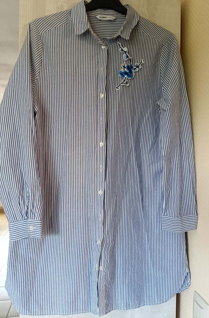 gestreepte Chemisier / overhemd LC Waikiki maat 40, Maat 38/40 (M), Blauw, Ophalen of Verzenden, Zo goed als nieuw