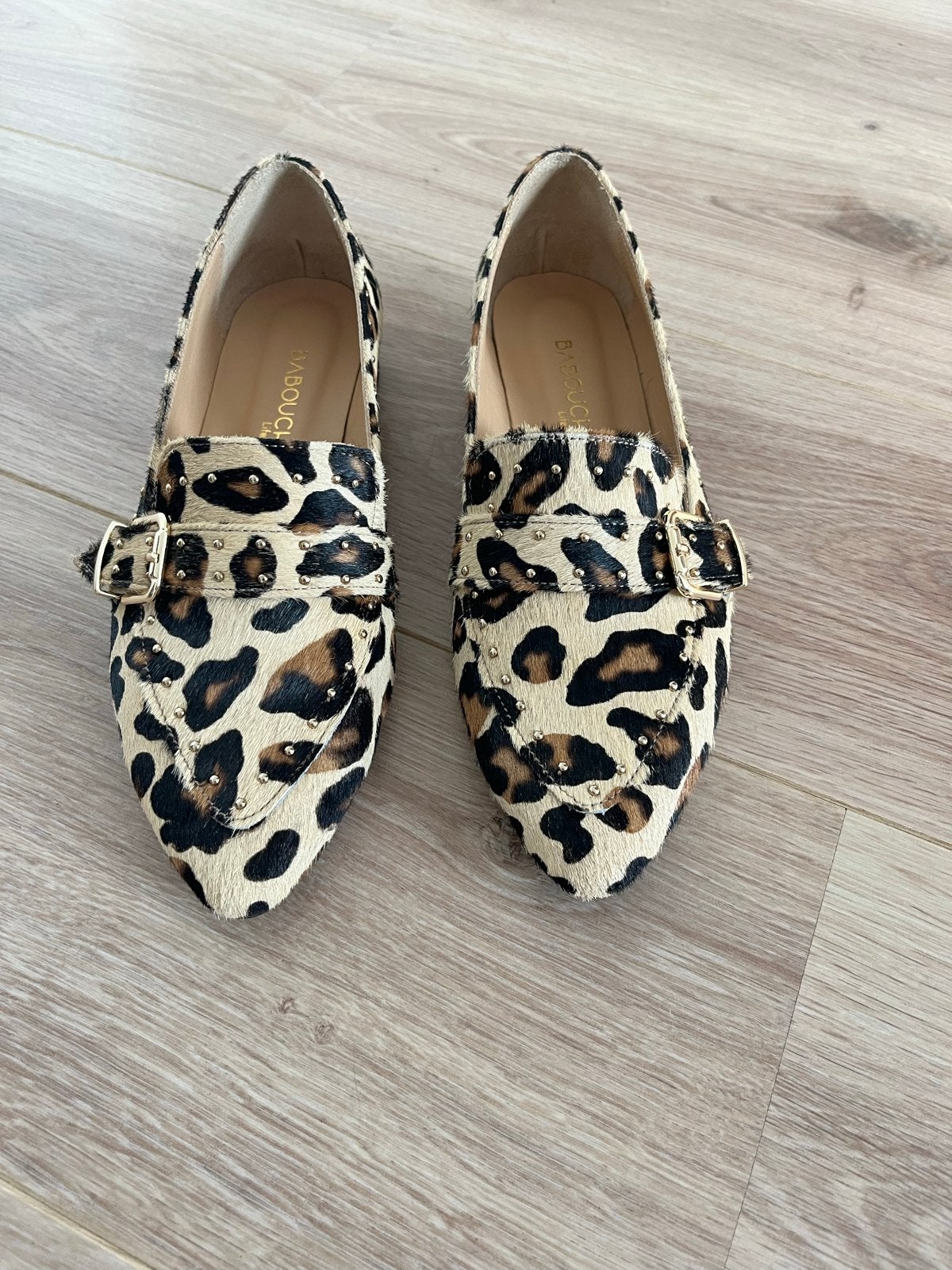 Babouche Leopard Instappers - Maat 38 luipaard, Ophalen of Verzenden, Zo goed als nieuw, Overige kleuren, Instappers