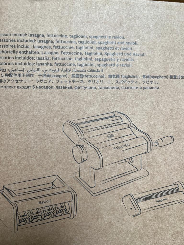 Atlas 150 Pastamachine met 5 opzetstukken, Witgoed en Apparatuur, 4 liter of meer, Ophalen, Zo goed als nieuw, 3 snelheden of meer