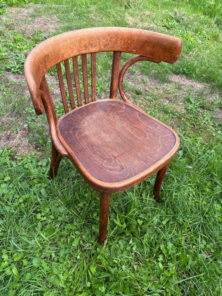 Vintage Thonet stoel - Gebogen houten eetkamerstoel, Ophalen