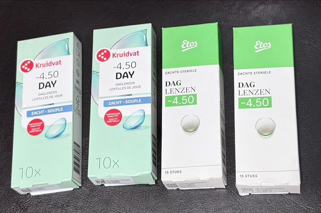 4 doosjes contactlenzen sterkte -4,50, Ophalen of Verzenden