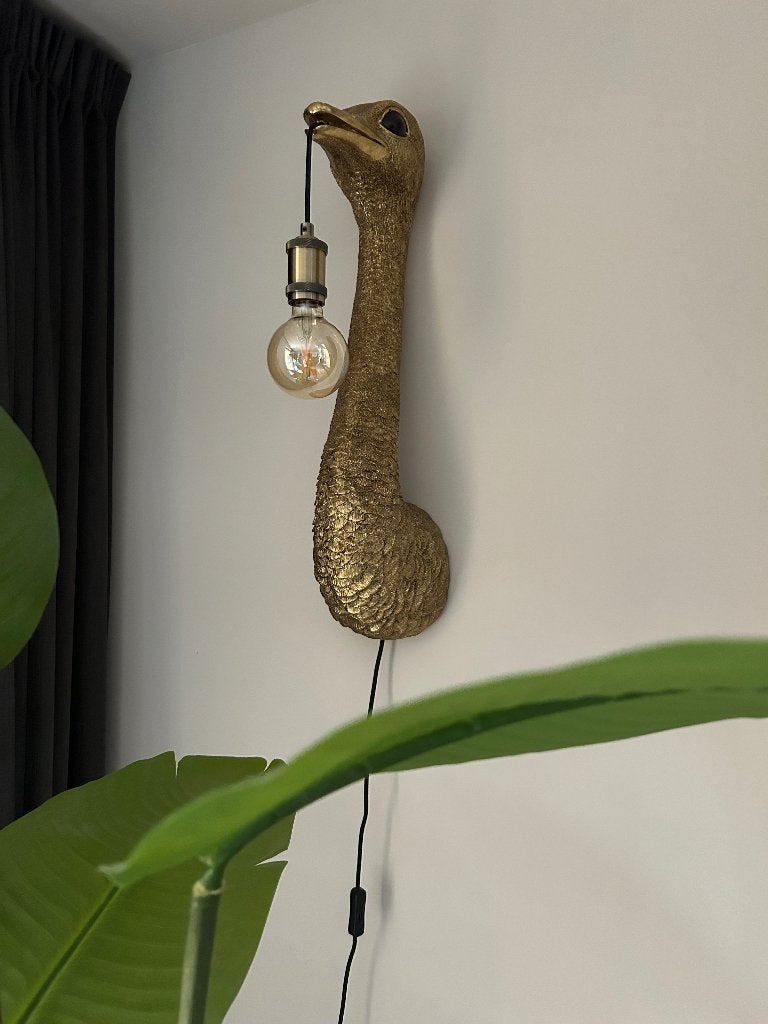 Struisvogel lamp, Huis en Inrichting, Ophalen, Met snoer/stekker, E27 (groot), Zo goed als nieuw