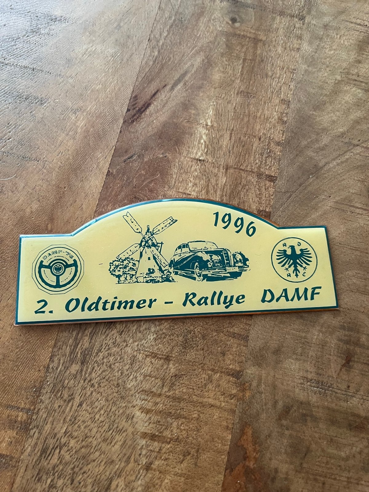 Oldtimer Rallye Damf 1996 Grill Plakette Emaille, Ophalen of Verzenden, Gebruikt, Auto's
