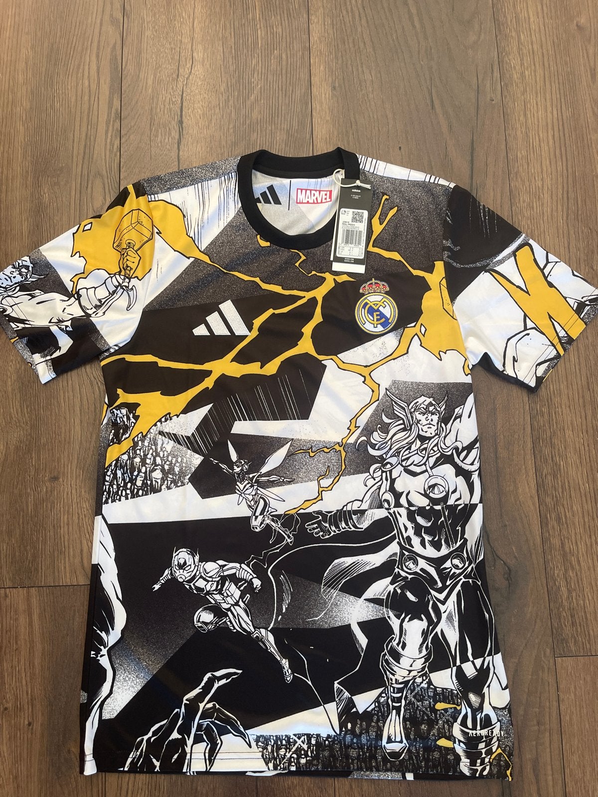 Real Madrid x Marvel Thor shirtje maat S, Ophalen, Nieuw, Maat 46 (S) of kleiner, Zwart