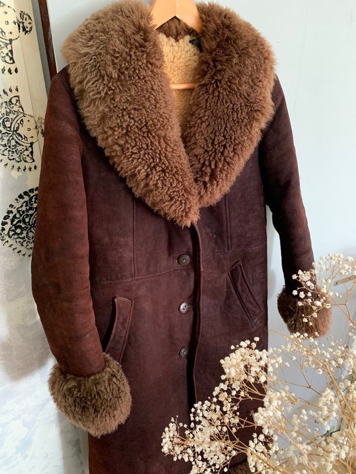 Afghaanse lammy coat S M bohemian penny lane jas, Maat 38/40 (M), -, Ophalen of Verzenden, Zo goed als nieuw