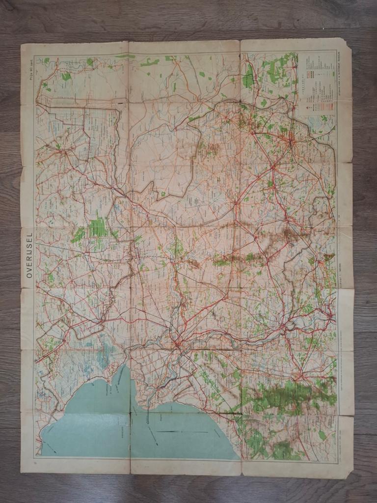Overijssel Sleeswijk kaart, Gelezen, Ophalen of Verzenden, Landkaart, 1800 tot 2000
