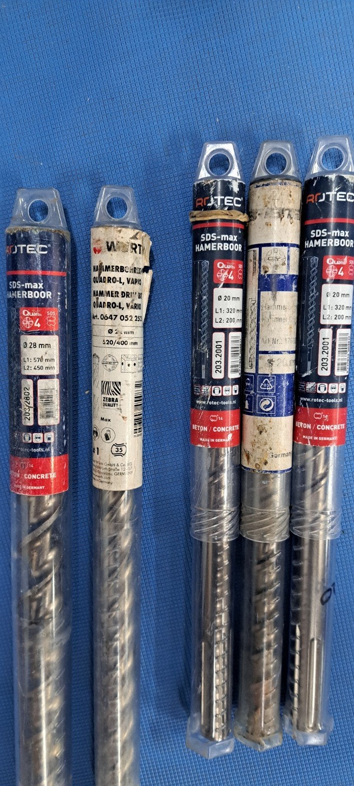 SDS-max Hamerboren Set - Rotec en Würth, Ophalen of Verzenden, Nieuw, Boor- en/of Breekhamer, Klopboormechanisme