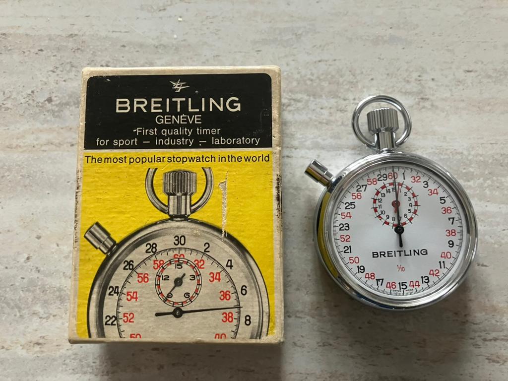 Breitling Sprint rally stopwatch timer, orig box Swiss made, Sport en Fitness, Ophalen of Verzenden, Gebruikt