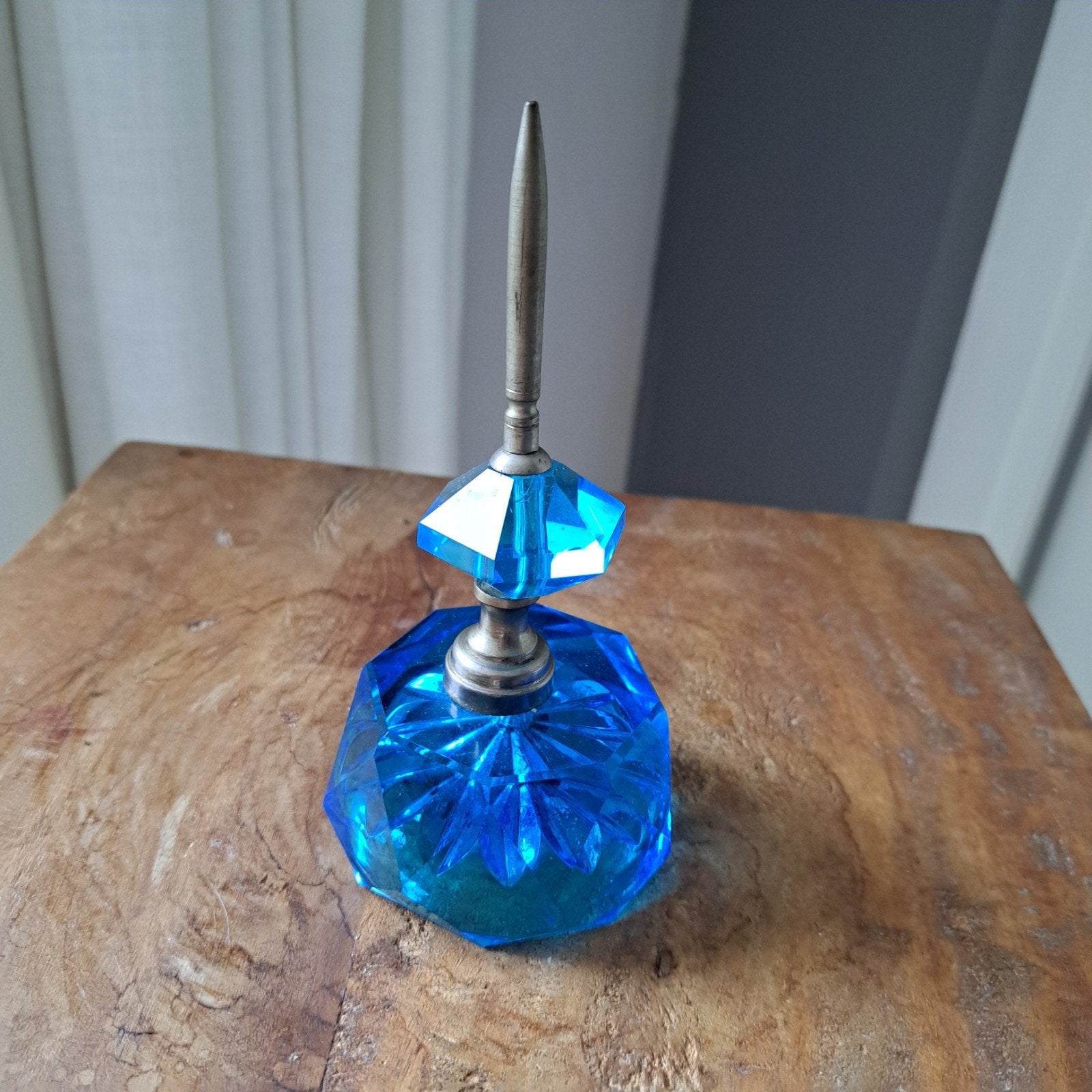Vintage MCM blauwe bonnenhouder - mooi exemplaar, Vintage, Gebruikt, Blauw, Ophalen of Verzenden