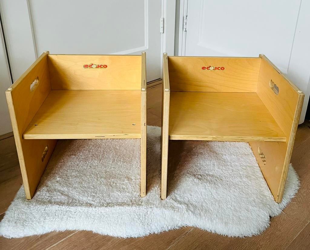 Educo kubusstoelen hout peuterstoel kinderstoel, Ophalen, Zo goed als nieuw, Stoel(en)