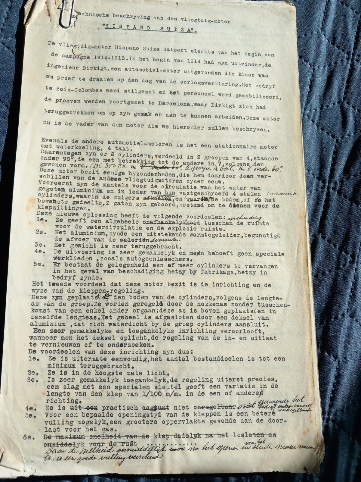 Fokker CV Hispano Suizia MLD lva technische beschrijving, Amerika, ., Ophalen of Verzenden, .
