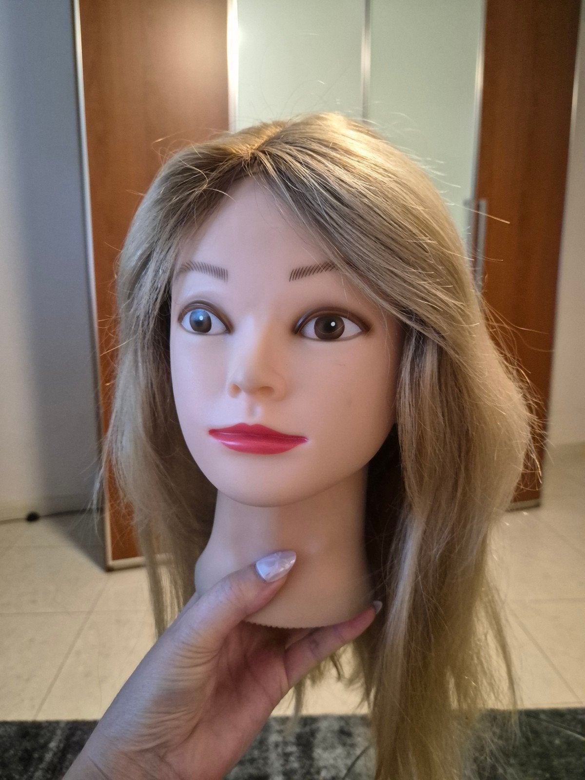 lace wig pruik echt haar haarwerk, Verzenden, Zo goed als nieuw, Pruik of Haarverlenging