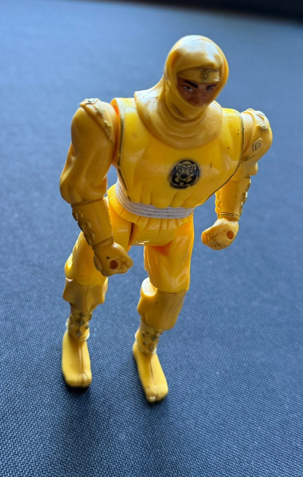 Power Rangers - Yellow Ninja Ranger - Kick action - Bandai, Verzenden, Gebruikt