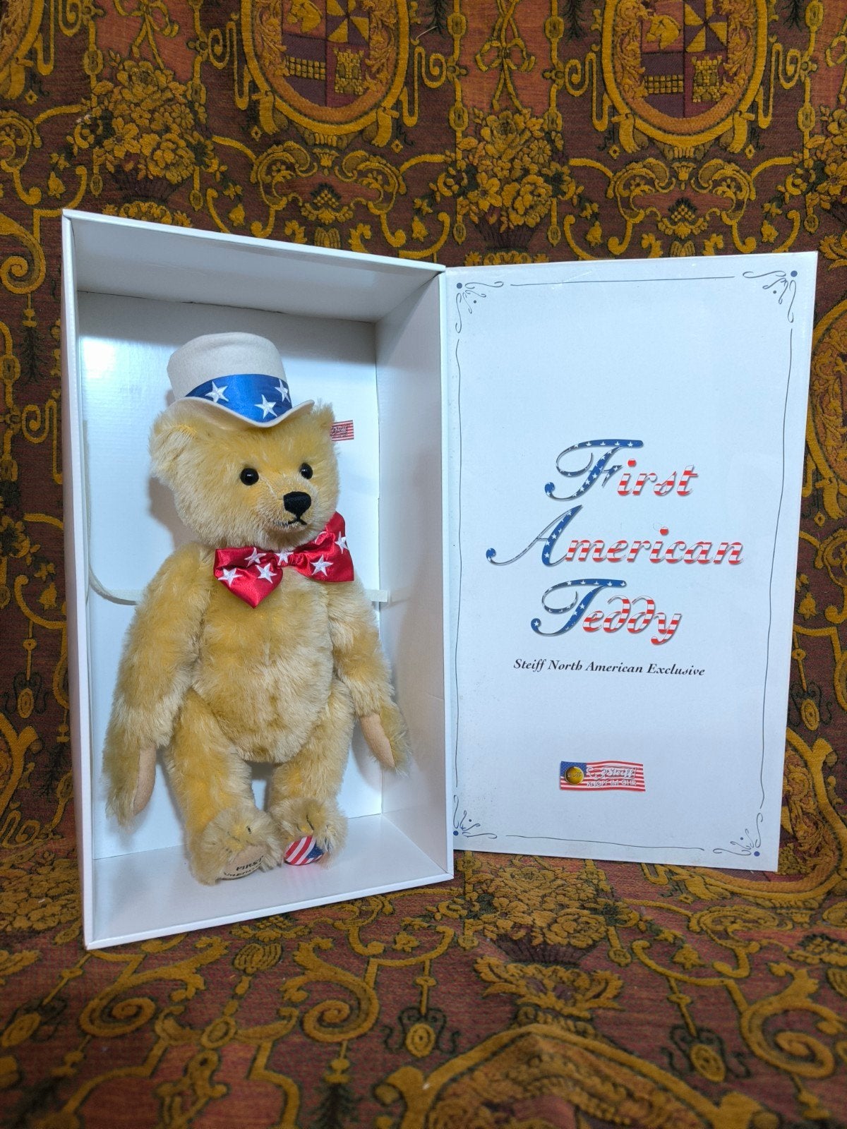 Steiff First American Teddybeer Limited Edition 2003, Verzamelen, Poppen, Ophalen of Verzenden, Zo goed als nieuw, Pop