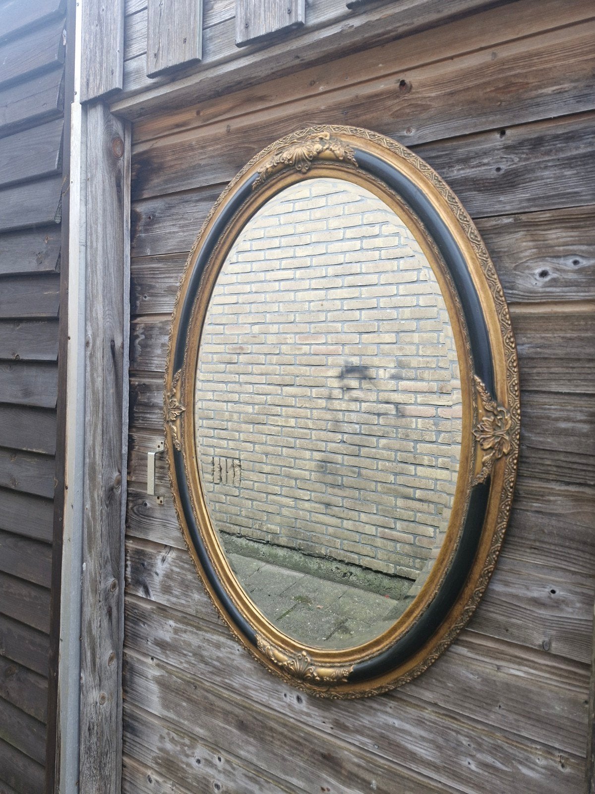 Grote barok spiegel ovaal - 107x76 cm, Ophalen of Verzenden, Ovaal, 50 tot 100 cm, 100 tot 150 cm