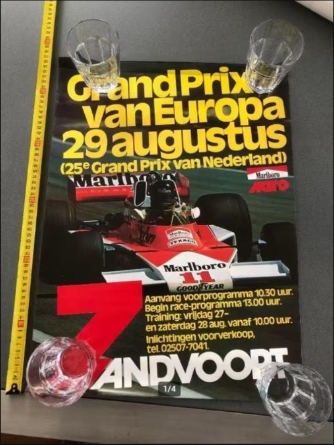 Poster 25e grand prix van Nederland zandvoort, Ophalen of Verzenden, Zo goed als nieuw, Formule 1