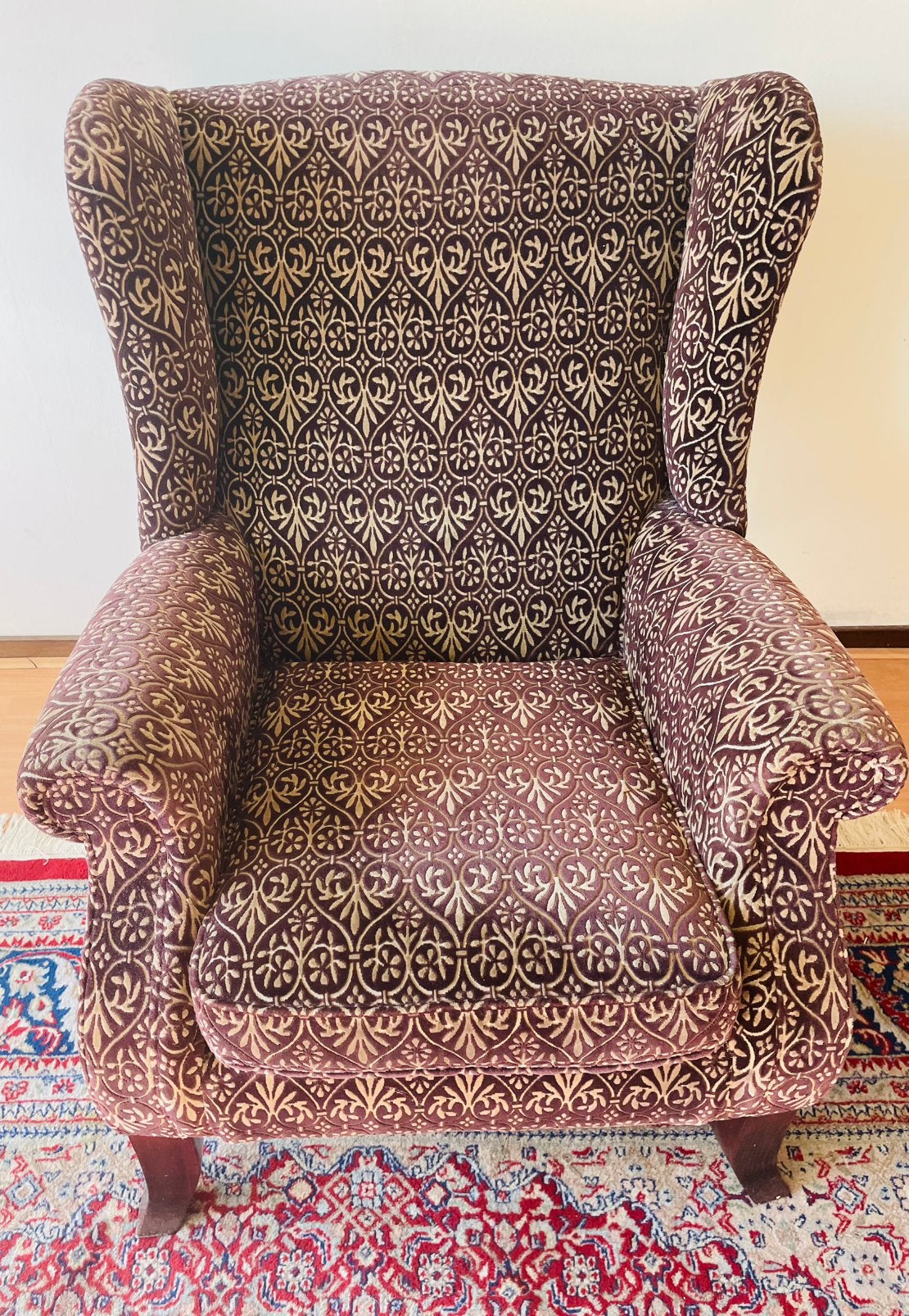Prachtige fauteuil Parker Knoll met stoffering Morris & Co, Ophalen, Gebruikt, Klassiek, 75 tot 100 cm