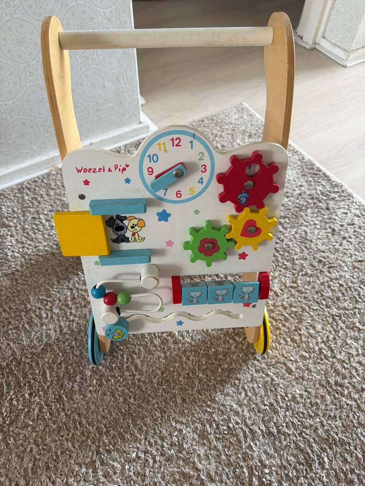 Woezel & Pip loopwagen met activiteitenbord, Ophalen of Verzenden, Zo goed als nieuw, Overige typen, Met wieltjes