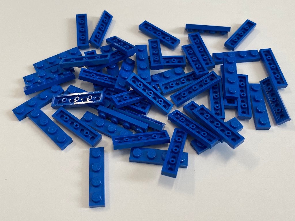 Partij 50x nieuwe 1x4 Lego plaatjes diverse kleuren, Overige thema's, Lego, Nieuw, Ophalen of Verzenden