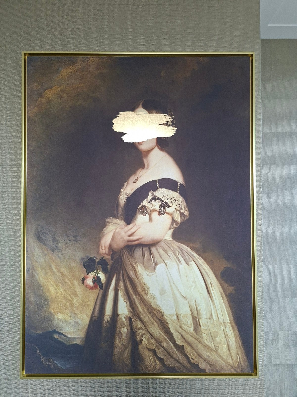 Schilderij van Queen Victoria, met gouden rand., Antiek en Kunst, Ophalen