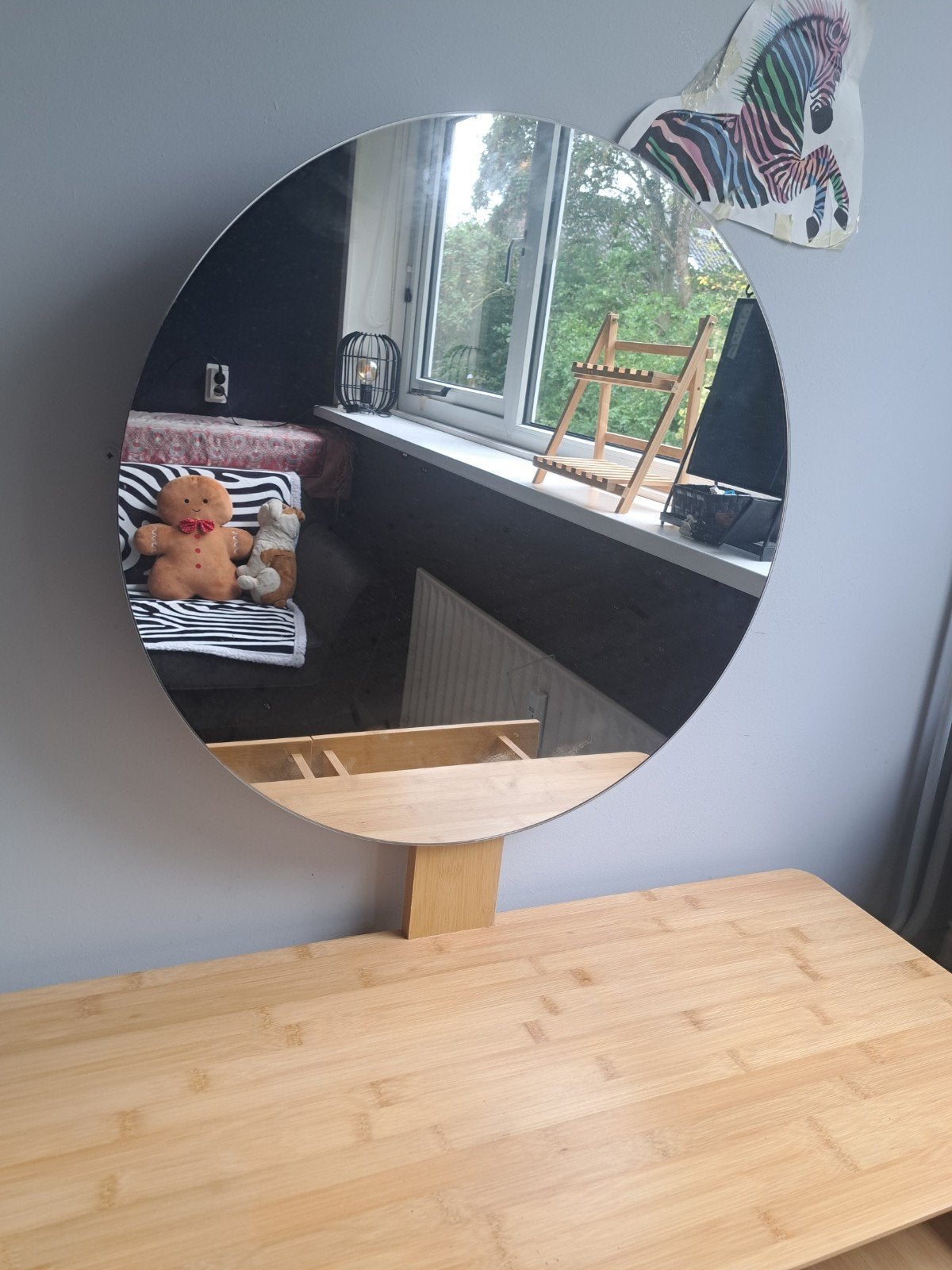 Mooie bamboe make-up tafel met spiegel en lades, Huis en Inrichting, Tafels | Eettafels, Ophalen, Tot twee personen, Minder dan 50 cm