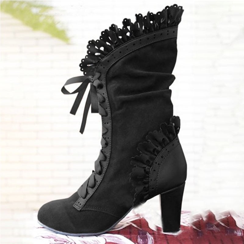 Dames steampunk hoge laarzen zwarte bruine rode victoriaanse, Kleding | Dames, Verzenden, Nieuw, Overige kleuren, Hoge laarzen