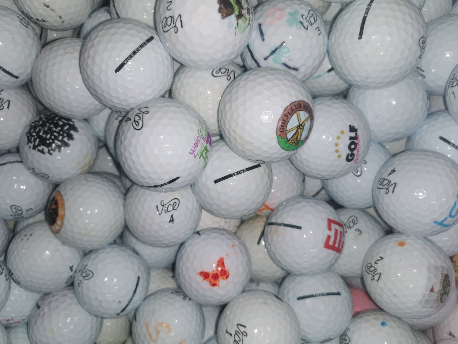 Vice golfballen mix 100 stuks, Ophalen of Verzenden, Bal(len)
