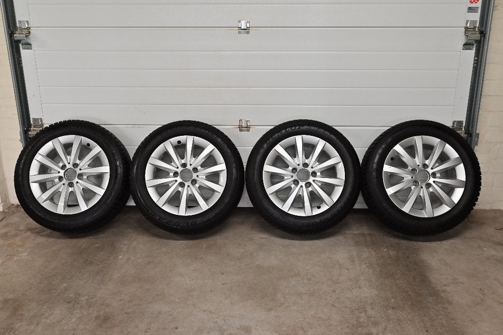 Mercedes Velgenset met Dunlop Winterbanden 205/55 R16 91H, Ophalen, Gebruikt, 16 inch, Banden en Velgen