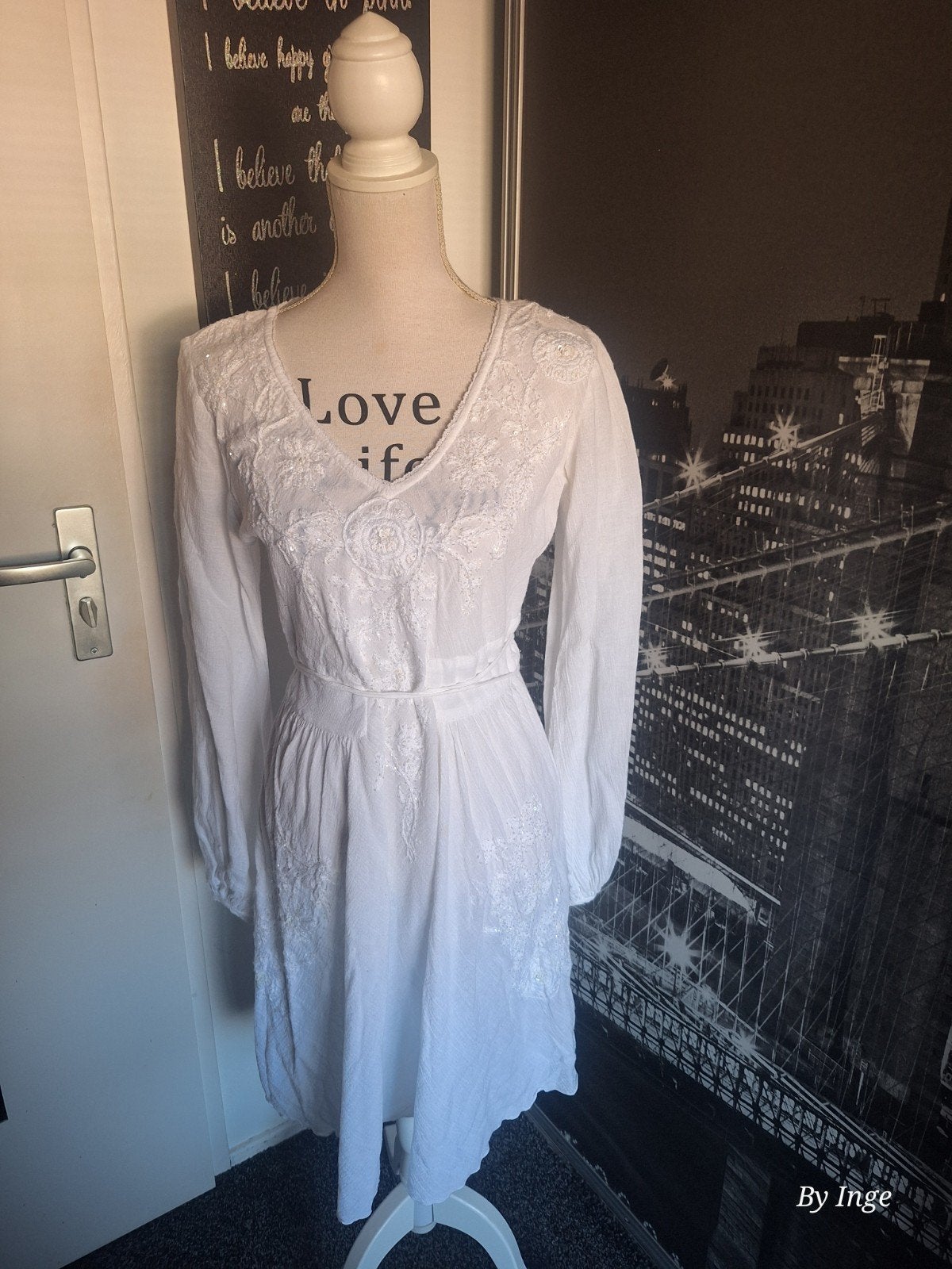 Ganesha jurk maat 40 zgan, Kleding | Dames, Maat 38/40 (M), Wit, Ophalen of Verzenden, Zo goed als nieuw