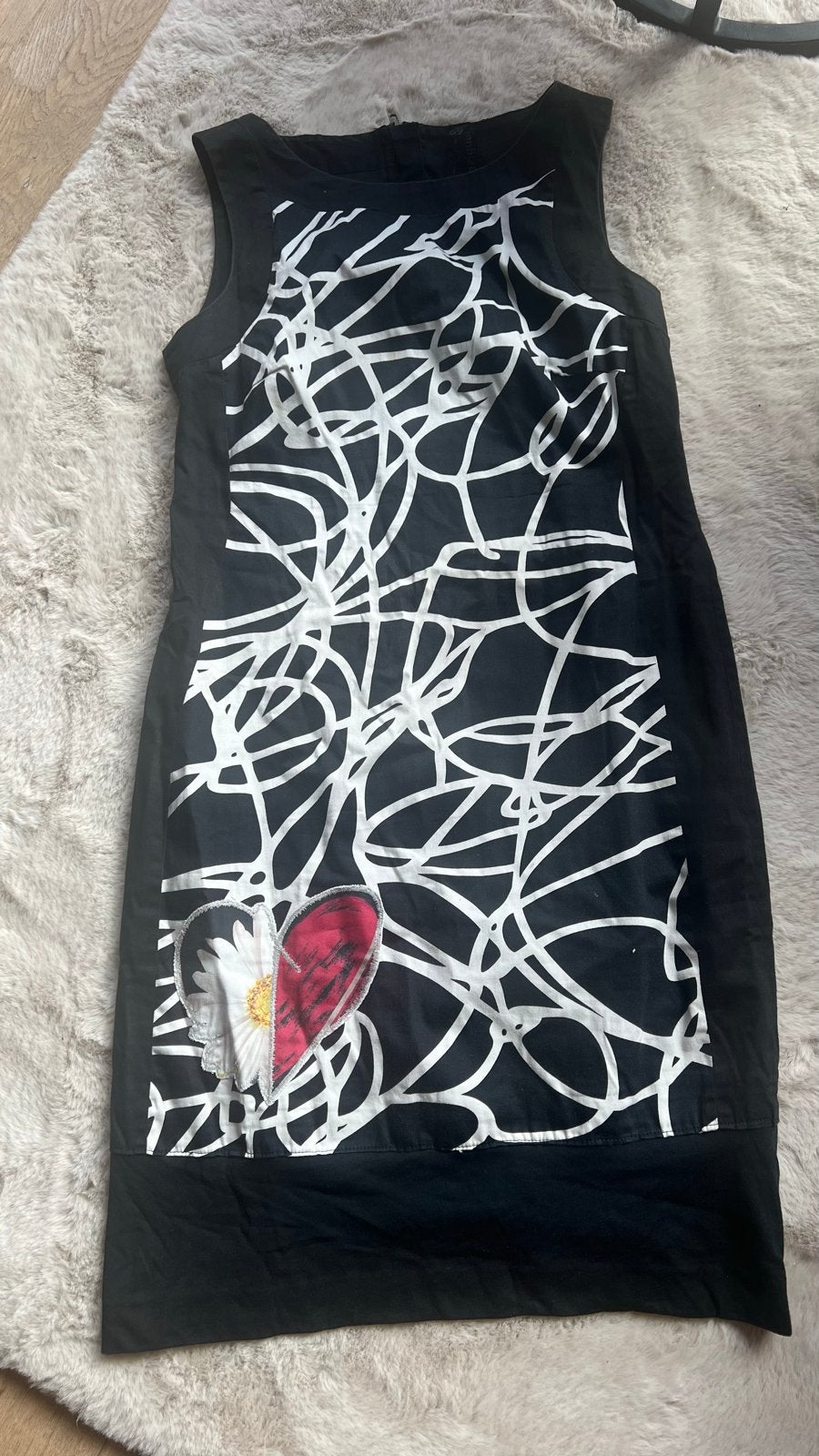 Desigual jurk zwart wit. Maat 38, Maat 38/40 (M), Zwart, Ophalen of Verzenden, Knielengte