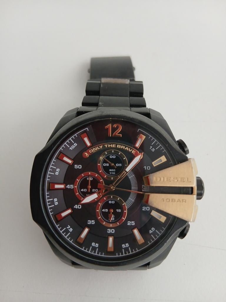 Diesel Only The Brave Horloge Zwart/Goud, Ophalen of Verzenden