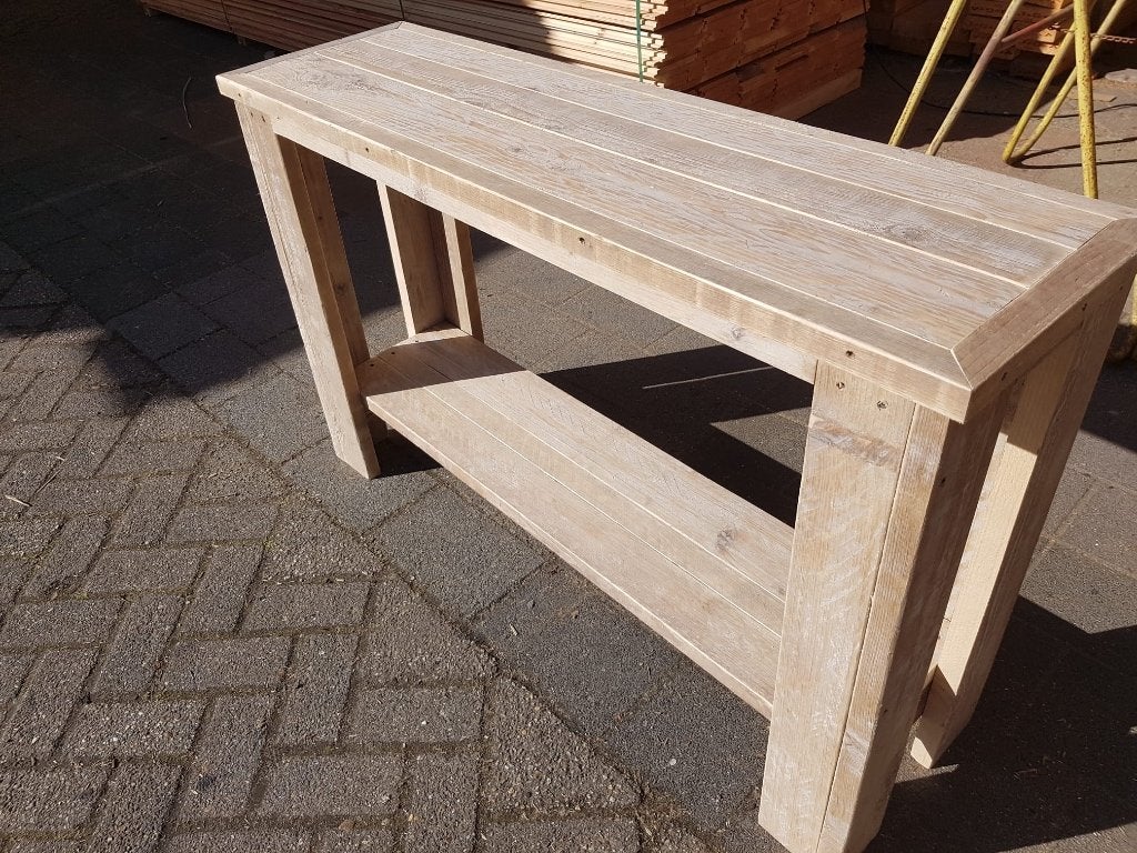 Sidetable van opgeschuurd gebruikt steigerhout, Tuin en Terras, Ophalen, Nieuw