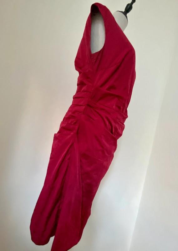 Josephine &Co /Purdey M42 140,- bordeauxrood jurk gevoerd, Maat 42/44 (L), Ophalen of Verzenden, Zo goed als nieuw, Josephine &Co